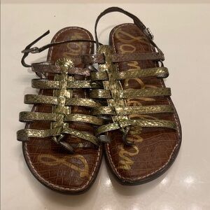 Sam Edelman Metallic Gold and Brown Sandals size 9.5
